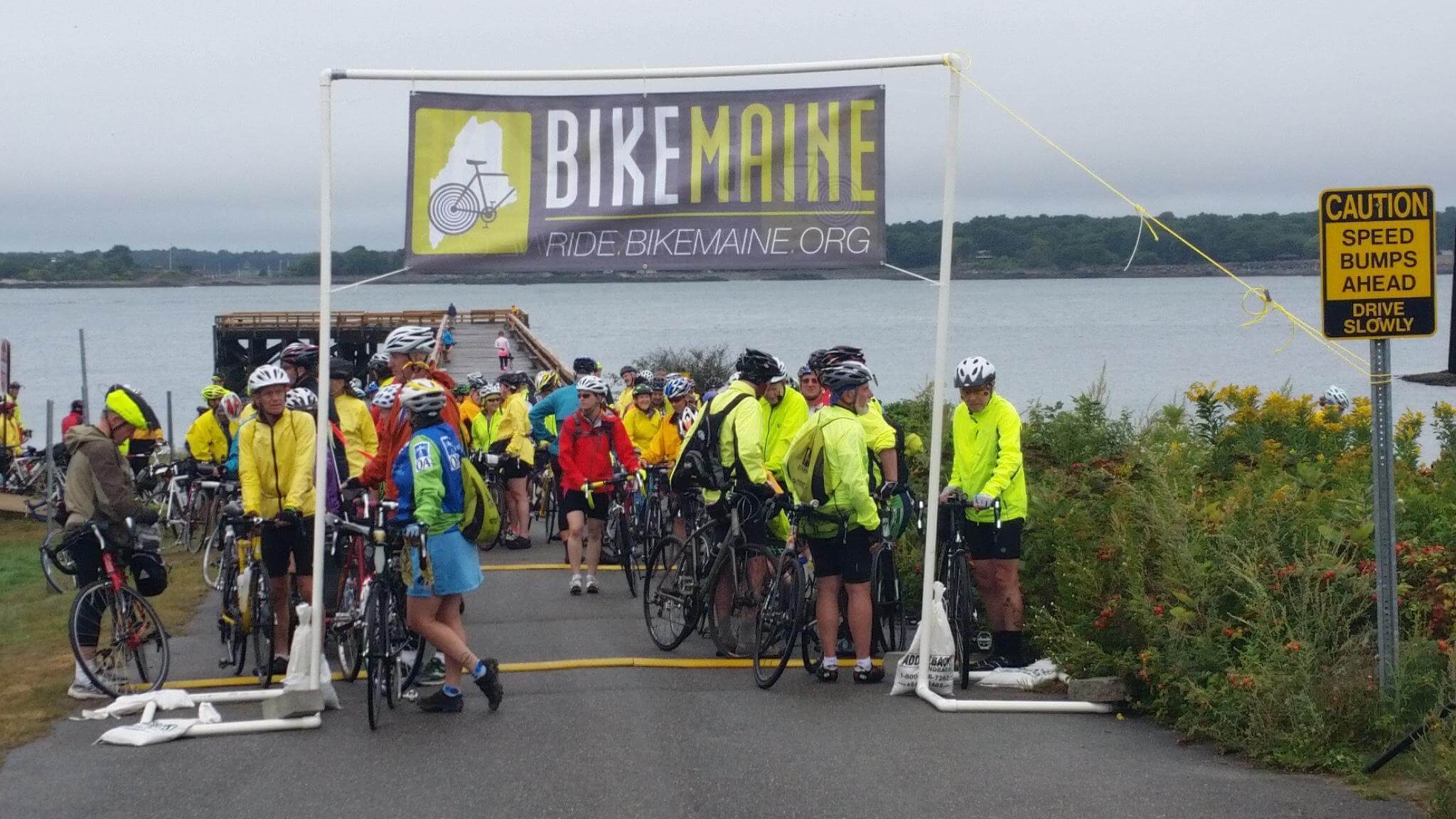 The Bike Maine starting line in Kittery