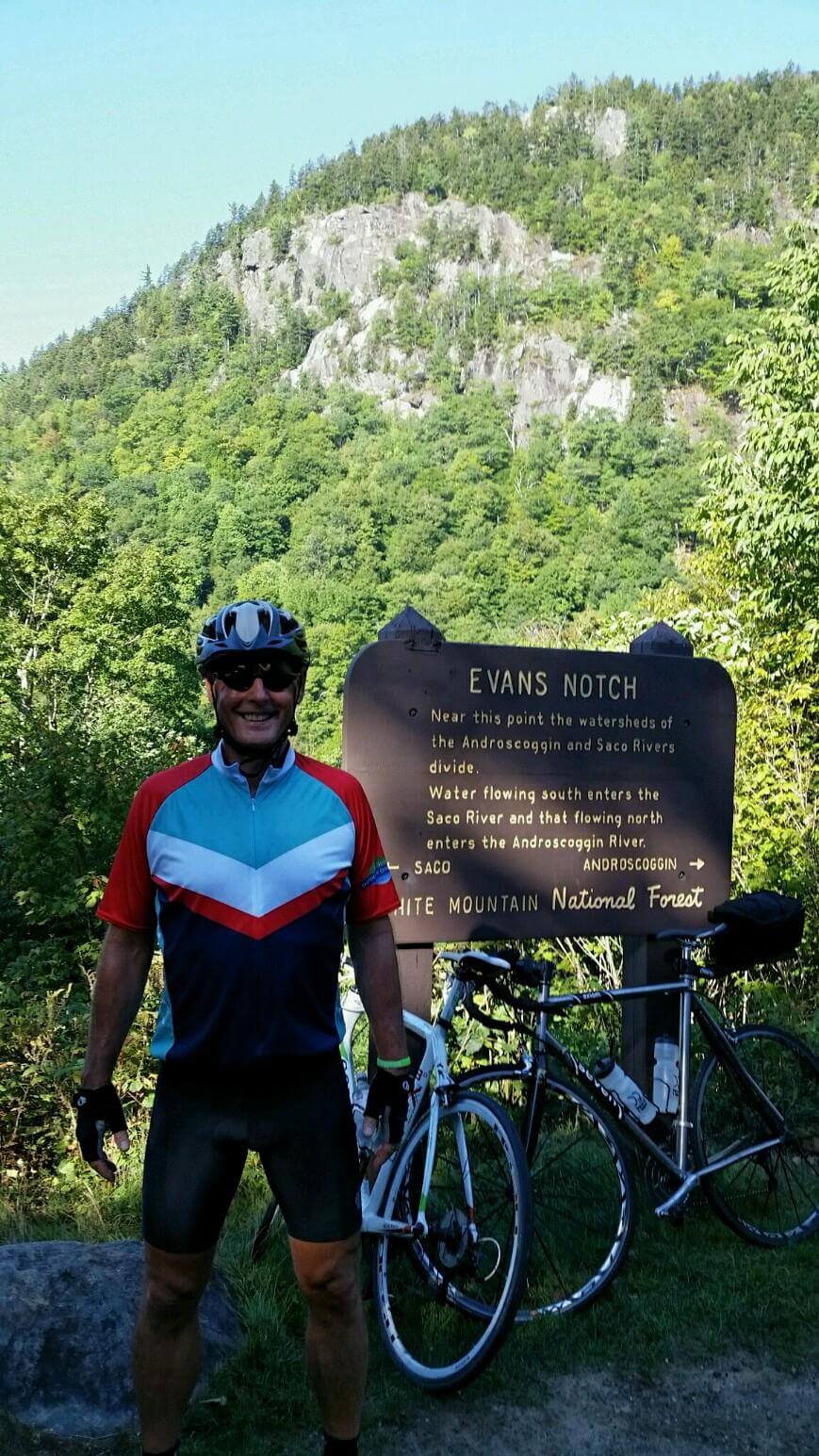 Barry and bike in Evans Notch