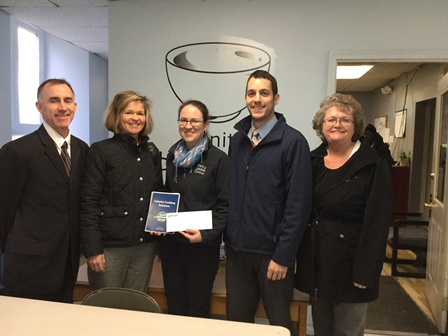 Jack Day, RVP Commercial Lending, Norway Savings Bank; Pat Weigel, President & CEO, Norway Savings Bank; Erin Reed, Executive Director, Trinity Jubilee Center; Donny Hinkley, Commercial Lender, Norway Savings Bank and Lin Dehetre, AVP & Branch Manager, Norway Savings Bank