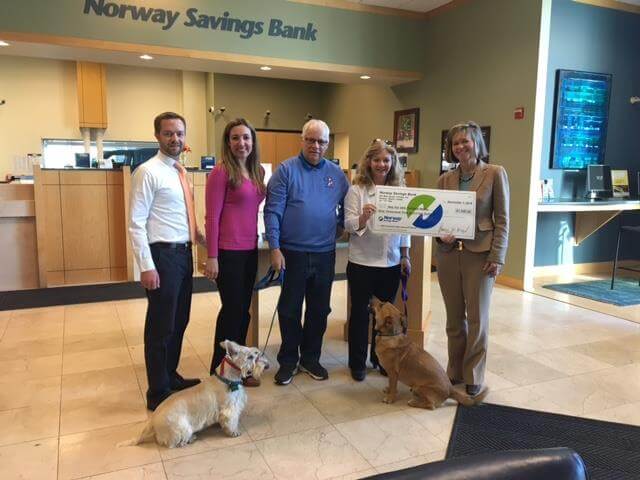 NSB employees present donation check to Pets for Vets, Portland Maine Chapter