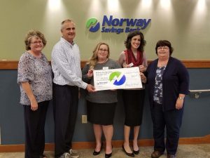 Group presenting big check