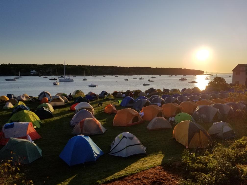 tents on water front