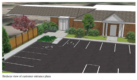 Norway Savings Bank parking lot render